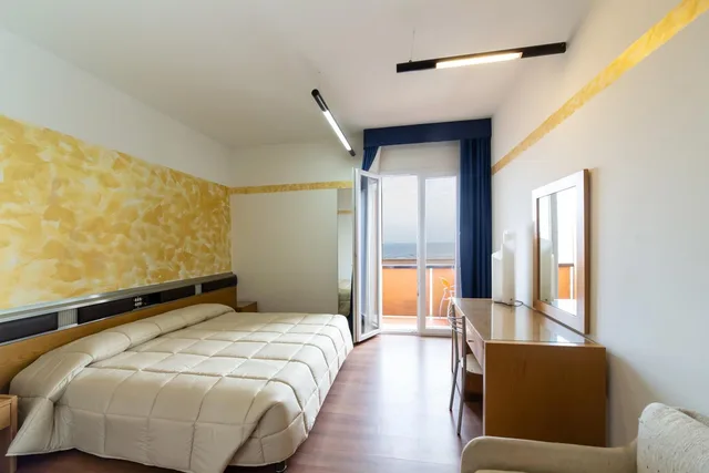 غرفة بسرير مزدوج أو سريرين منفصلين بإطلالة على البحر، Park Hotel Rimini 3/10