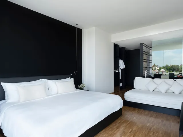 غرفة ديلوكس ركنية بسرير كينج بإطلالة على النهر، Sala Rattanakosin Bangkok Hotel 3/10