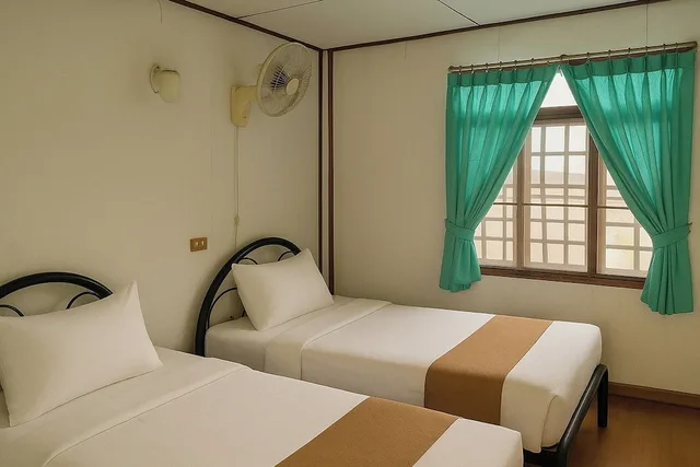Bungalow, Twin Beds, with Fan, Palm Point Village 3/4