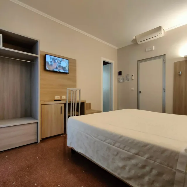 غرفة بسرير مزدوج بإطلالة على البحر بشرفة، Hotel Vittoria 3/8