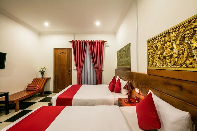 غرفة ديلوكس ثلاثية بإطلالة على المسبح بغرفة نوم واحدة، Asanak D'angkor Boutique Hotel 4/10