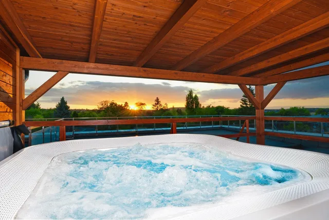 Wellness, King Bed, Sauna, Hot Tub، Hotel Aura Design & Garden Pool 5/8