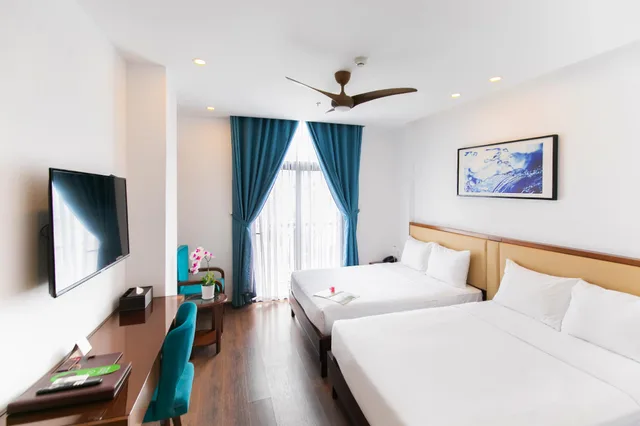 غرفة ديلوكس بسريرين منفصلين بإطلالة على المدينة، Ritzy Boutique Hotel Da Nang 1/1