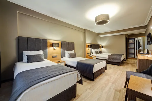 غرفة رباعية بسرير مزدوج وسريرين منفصلين، Sahil Marti Hotel 1/3
