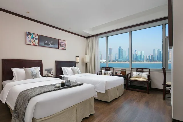 غرفة ديلوكس بسريرين منفصلين بإطلالة على النهر، Hangzhou Tianyuan Tower Hotel 1/1