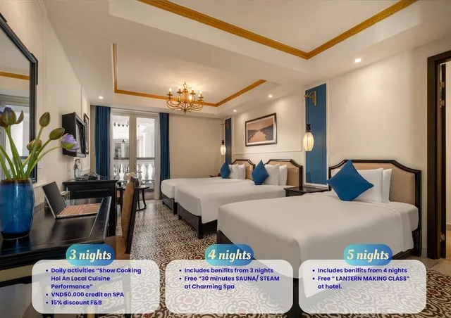 غرفة ديلوكس ثلاثية بثلاثة أسرّة، Hoi An Blue Sky Boutique Spa 7/10