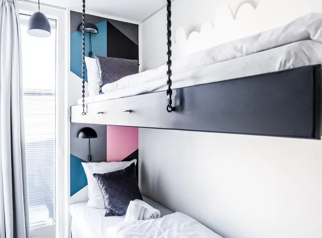 2 Bedrooms, Apartment, 4 Beds, Double and Bunk Bed, Street Side View, Kolding Hotel Apartments 4/8