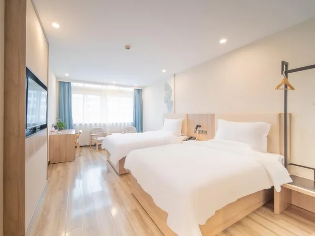 غرفة بزنس بسريرين منفصلين، Greentree Inn Nantong Jiaoyu Road Hotel 1/2