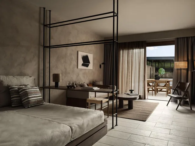 Open Plan, Tropical, Suite, Bungalow, King Bed, Outdoor Jetted Tub، Aulus Lindos Rhodes Resort, Curio Collection by Hilton 1/7