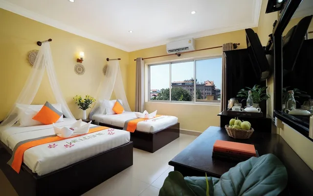 غرفة ديلوكس بسرير كينج بإطلالة على المسبح، Harmony Indochine d'Angkor 5/10