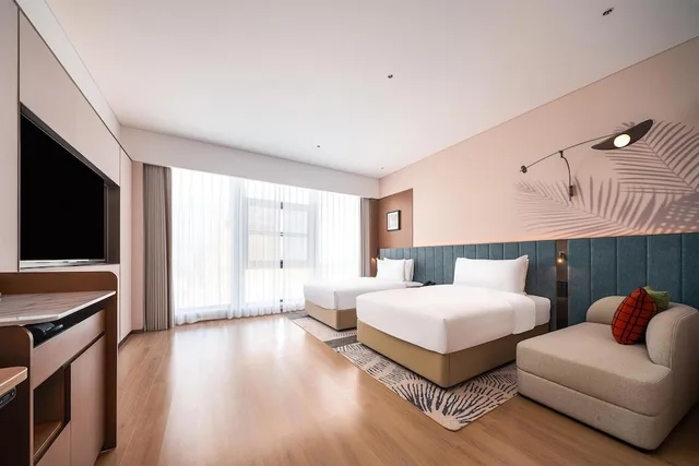غرفة ديلوكس بسريرين مزدوجين، Hilton Garden Inn Xinyang East Railway Station 1/3