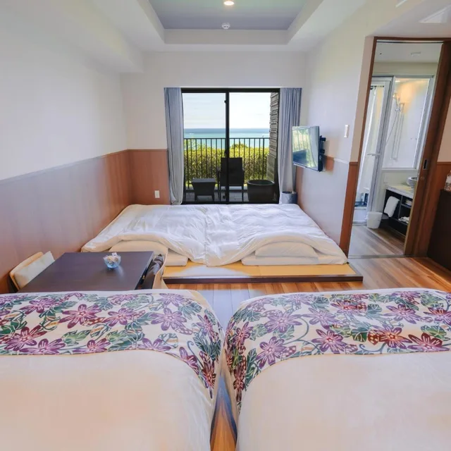 غرفة بسرير فردي بإطلالة على البحر بأرضية تاتامي، Ryukyu Onsen Senagajima Hotel 7/10