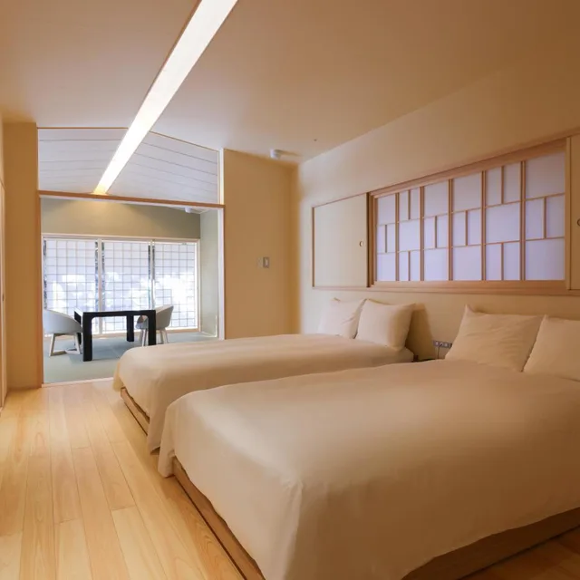 غرفة بسريرين منفصلين، Tsukihitei Ryokan 1/4