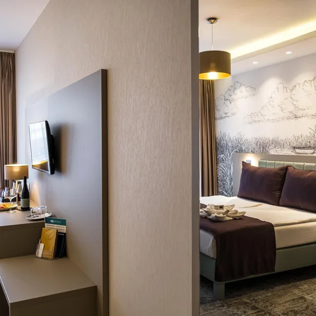 غرفة ديلوكس بسرير مزدوج أو سريرين منفصلين بشرفة، Silver Resort Balatonfüred 6/6