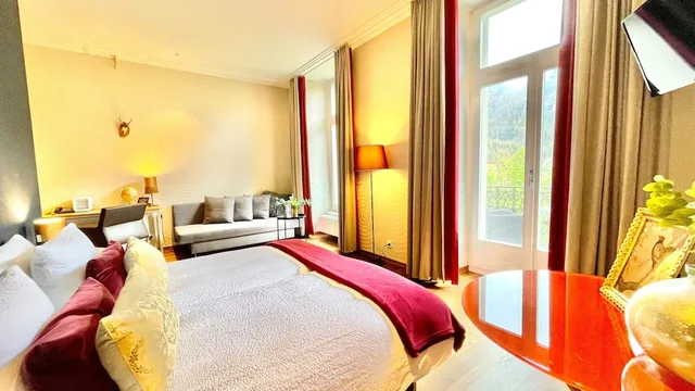 غرفة ديلوكس بسريرين منفصلين بشرفة، Parkhotel Du Sauvage 1/1