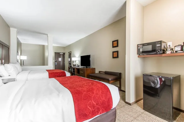 جناح بسريرين كوين مع أريكة لذوي الإعاقة، Comfort Suites West Omaha, NE 2/8