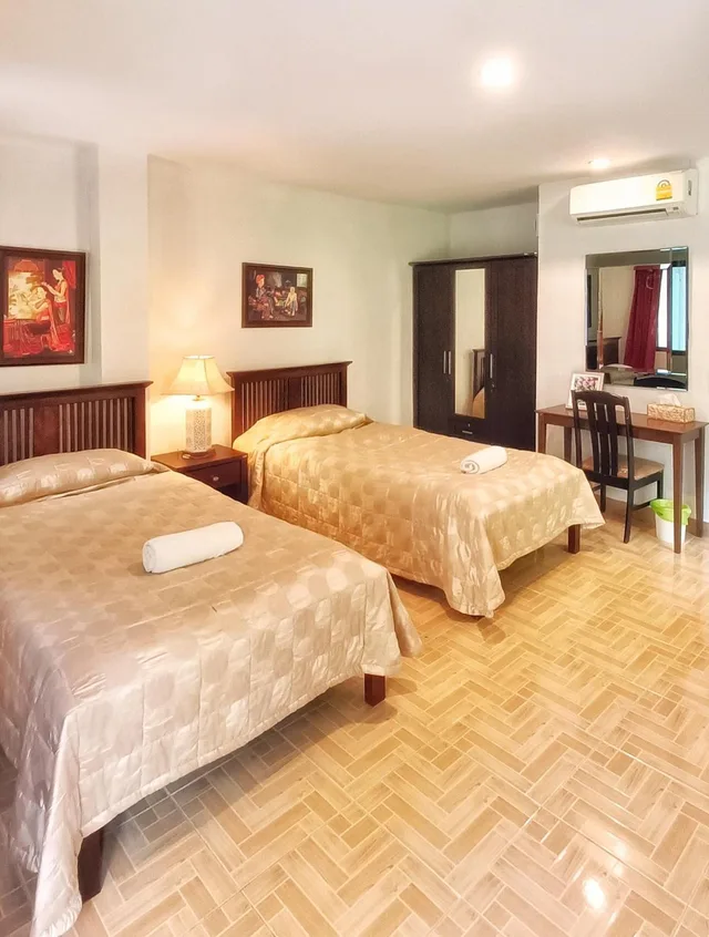 غرفة بسرير مزدوج أو سريرين منفصلين بإطلالة على الحديقة، Kong Garden Resort 9/10
