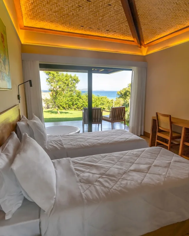 جناح استوديو ديلوكس بسريرين منفصلين بإطلالة على البحر، BUZIOS ESPIRITUALIDADE RESORT CARAVELAS 2/4
