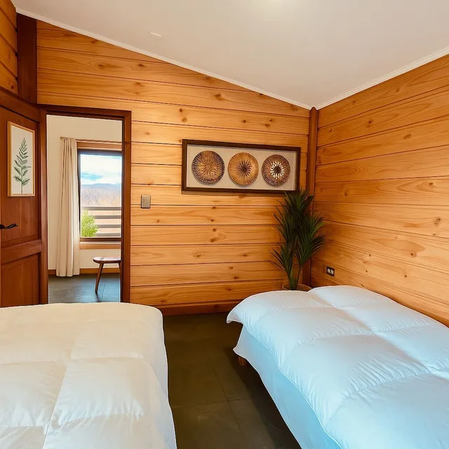 شاليه عائلي بسرير كوين وسريرين منفصلين بإطلالة على الجبل، Calafate Lodge Patagonia 1/4