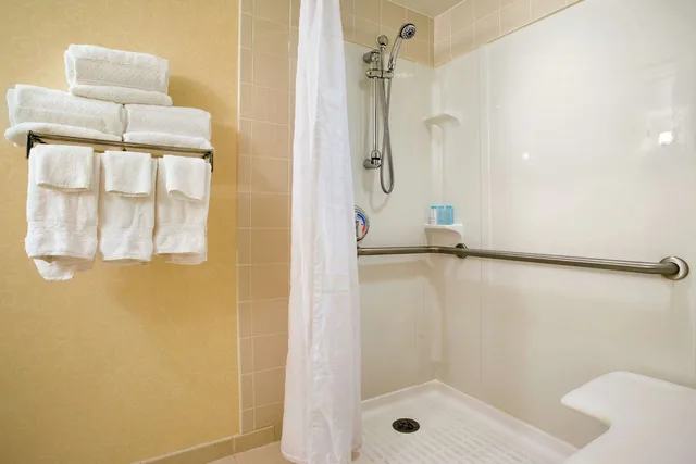 غرفة بسرير كينج بحوض استحمام لذوي الإعاقة، Hilton East Brunswick Hotel Executive Meeting Center 4/4