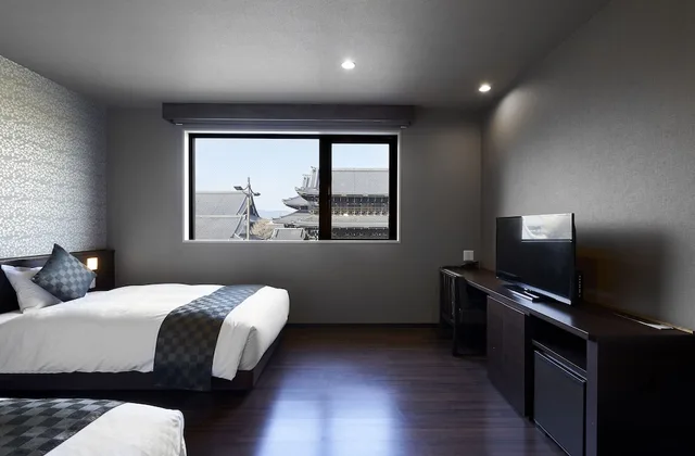 غرفة ديلوكس بسريرين منفصلين بإطلالة على المدينة، Hotel Kuu Kyoto 7/10