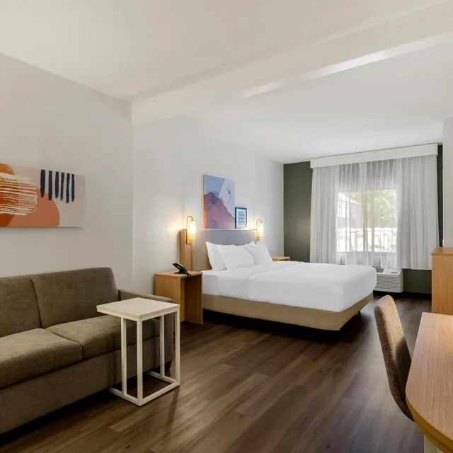 غرفة بسرير كينج مع أريكة بحوض استحمام لذوي الإعاقة، Spark by Hilton Salem East Electric Road 2/4