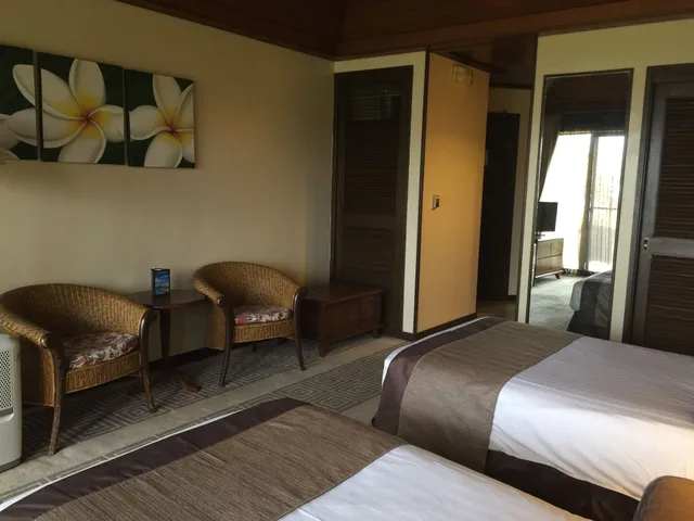 غرفة ديلوكس بسريرين منفصلين بإطلالة على البحر، Aqua Resort Club Saipan 3/4