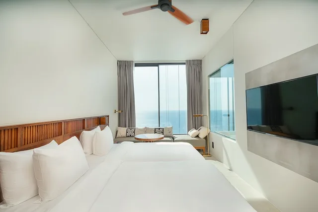 غرفة ديلوكس بسريرين منفصلين بإطلالة على البحر، Granbell Hotel Colombo 2/2