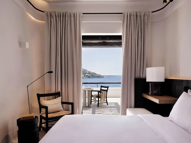 غرفة ديلوكس بسرير كوين بإطلالة على البحر، Kalesma Mykonos 3/7
