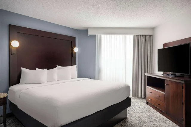 غرفة بسرير كينج بشرفة مع أريكة لذوي الإعاقة، Embassy Suites by Hilton Birmingham 1/10