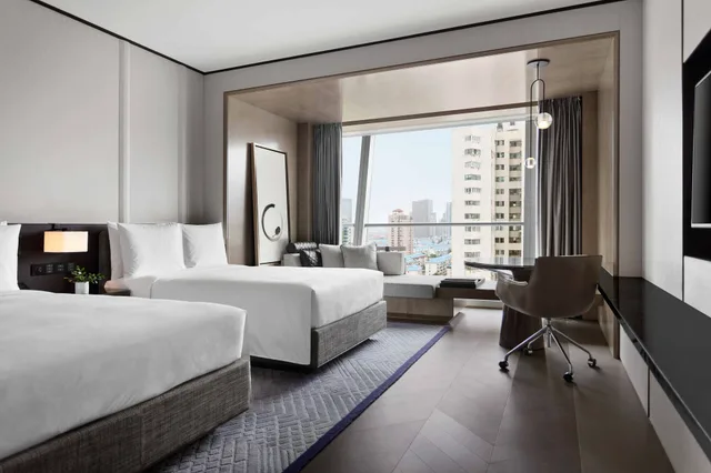 غرفة تنفيذية بسريرين مزدوجين بإطلالة على النهر، Jw Marriott Marquis Hotel Shanghai Pudong 2/4