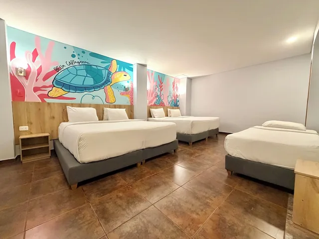 غرفة عائلية بسرير كينج وسريرين مزدوجين، Hotel Caribbean Cartagena 4/10