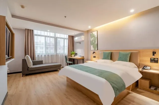 غرفة عائلية بسرير كينج وسرير كوين، Greentree Inn Anhui Hefei Bozhou Road Jindi Building Business Hotel 1/2