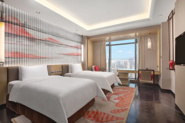 غرفة بريميوم بسريرين منفصلين للمدخنين، Hualuxe Hotels And Resorts Wuhu 2/3