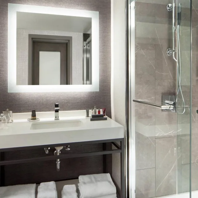 غرفة بسرير مزدوج بحوض استحمام لذوي الإعاقة، Dallas Marriott Downtown 8/9