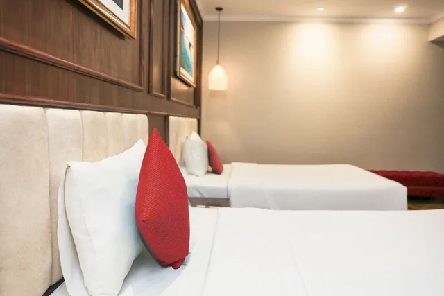 غرفة ديلوكس بسريرين منفصلين بحوض استحمام، Golden Lotus Luxury Hotel Da Nang 6/8