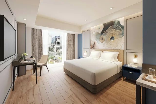 غرفة بريميوم بسرير كينج بإطلالة، Four Points by Sheraton Bekasi 3/5