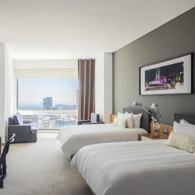 غرفة بريميير بسريرين كوين بإطلالة، The Paragon Hotel Mexico City Santa Fe by Accor 4/10
