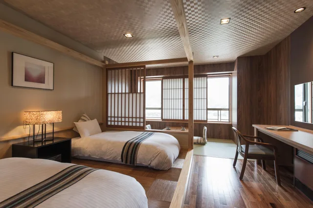 غرفة بسريرين منفصلين، Takamiya Ryokan Bettei KUON (ex KUON) 1/2