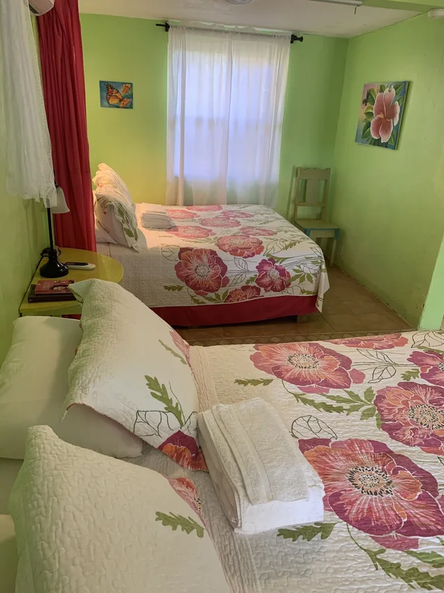 غرفة قياسية بسرير كوين وسريرين منفصلين بإطلالة على الفناء، All Seasons Guest House 6/10