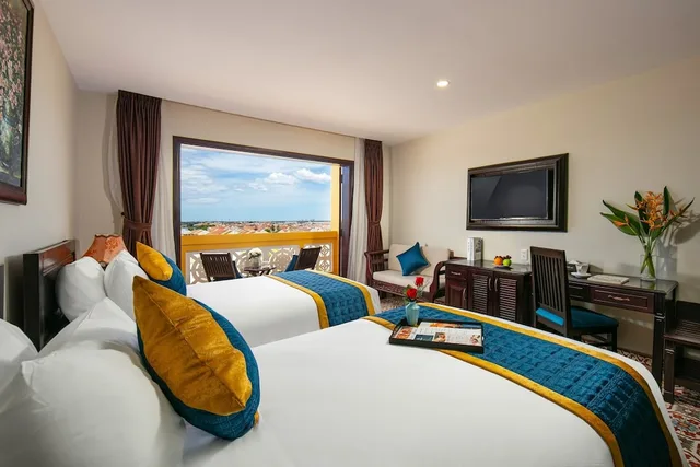 جناح بانورامي بسريرين منفصلين بشرفة بإطلالة، Hoi An River green Boutique Hotel 1/6