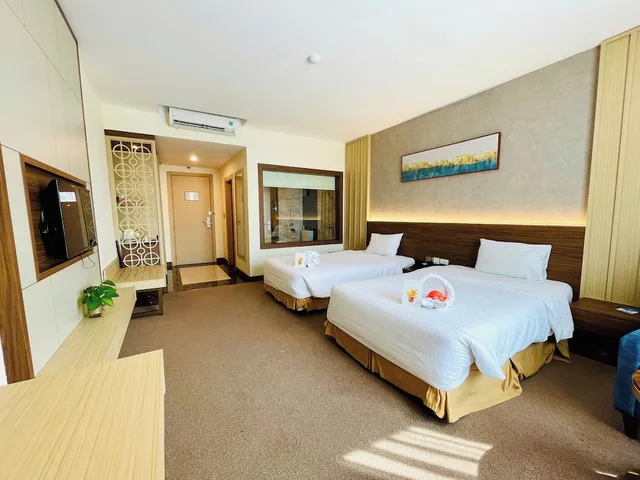 غرفة ديلوكس بسريرين منفصلين بغرفة نوم واحدة، Muong Thanh Grand Quang Tri Hotel 8/10