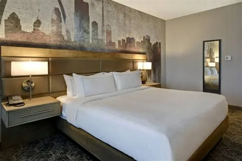 غرفة بسرير كينج بحوض استحمام لذوي الإعاقة، Doubletree By Hilton St Louis Airport Mo 2/2