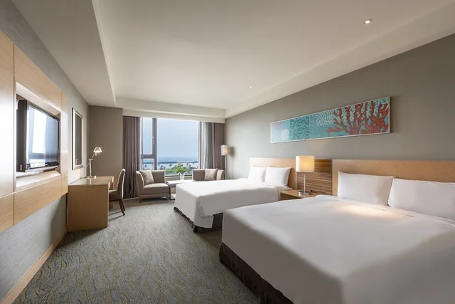 غرفة ديلوكس عائلية بسريرين مزدوجين بإطلالة على البحر، Lakeshore Hotel Hualien 7/10