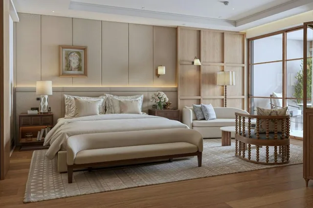 غرفة غراند ديلوكس بسرير كينج بإطلالة على البحر بشرفة، St Regis Mardavall Mallorca Resort 1/3