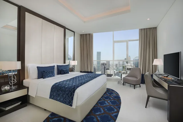 3 Bedrooms, Suite, King Bed, Burj Khalifa View, Balcony، DAMAC Maison Distinction 1/2