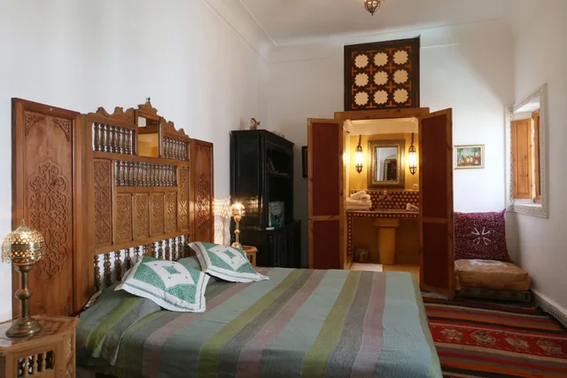 غرفة بسرير مزدوج أو سريرين منفصلين بإطلالة على الفناء، RIAD ZINEB 3/4