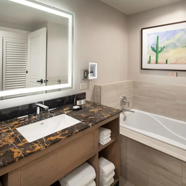 غرفة ديلوكس بسرير كينج بإطلالة على المسبح، Sheraton Wild Horse Pass Resort 4/4