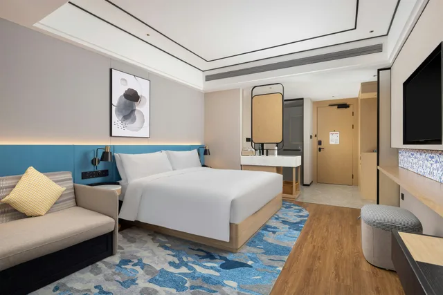 غرفة بسرير كينج مع أريكة، Hilton Garden Inn Zhuji East 2/3