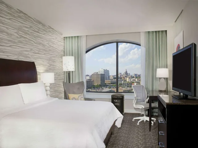 غرفة ديلوكس بسرير كينج، Hilton Garden Inn Austin Downtown 3/4